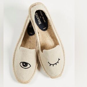 Soludos JASON POLAN Wink Cream Espadrille Flats. Size 8 . New